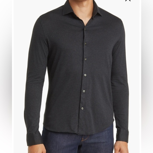 Robert Barakett Novak Long Sleeve Button Down in Night Teal NWT Size XL - Picture 6 of 7